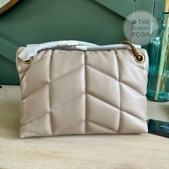 ❌SOLD❌Saint Laurent Loulou Puffer Small Darke Beige Gold HW - Picture 4 of 16